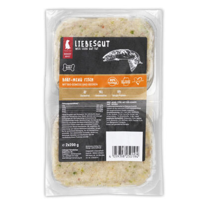 Barf-Menü Adult Fisch mit Bio-Gemüse und Bio-Beeren*