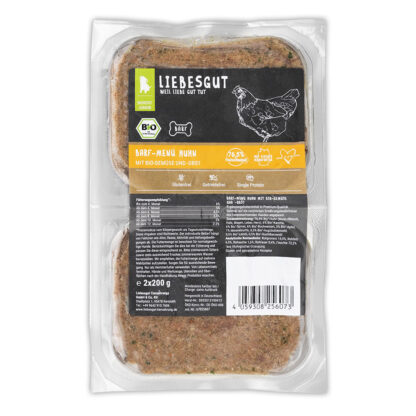 Barf-Menü Junior Bio-Huhn mit Bio-Gemüse und Bio-Obst*