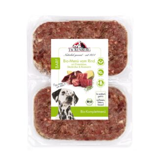 Bio BARF Menü Rind & Putenleber für Hunde  - 28 x 500 g - Premiumqualität von Tackenberg*