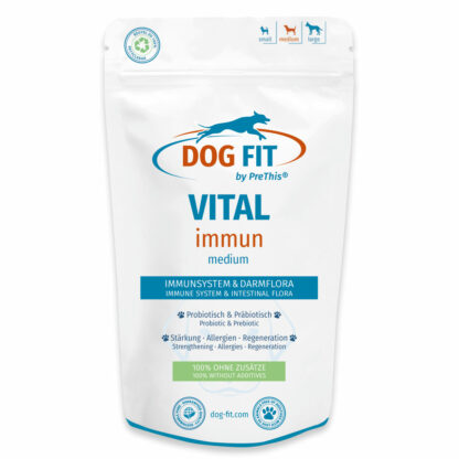 DOG FIT by PreThis® VITAL immun » Darmaufbau & Allergie Präparat für Hunde » Pro- & präbiotisch » medium 10-25kg » 60 Kapseln*