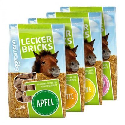 Eggersmann Lecker Bricks 4er Set - Karotte, Apfel, Banane, Himbeer Belohnungsfutter*