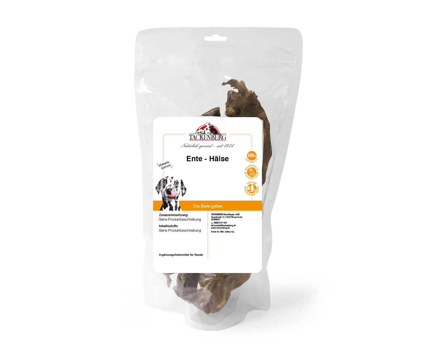 Entenhälse getrocknet für Hunde - 500 g - Premiumqualität von Tackenberg*