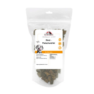 Fleischwürfel Rind getrocknet für Hunde  - 500 g - Premiumqualität von Tackenberg*