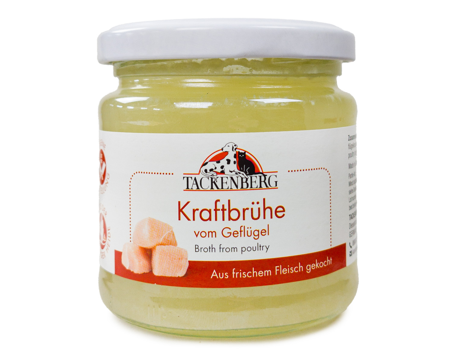 Hühnerbrühe für Hunde & Katzen - 6 x 485 ml - Premiumqualität von Tackenberg*