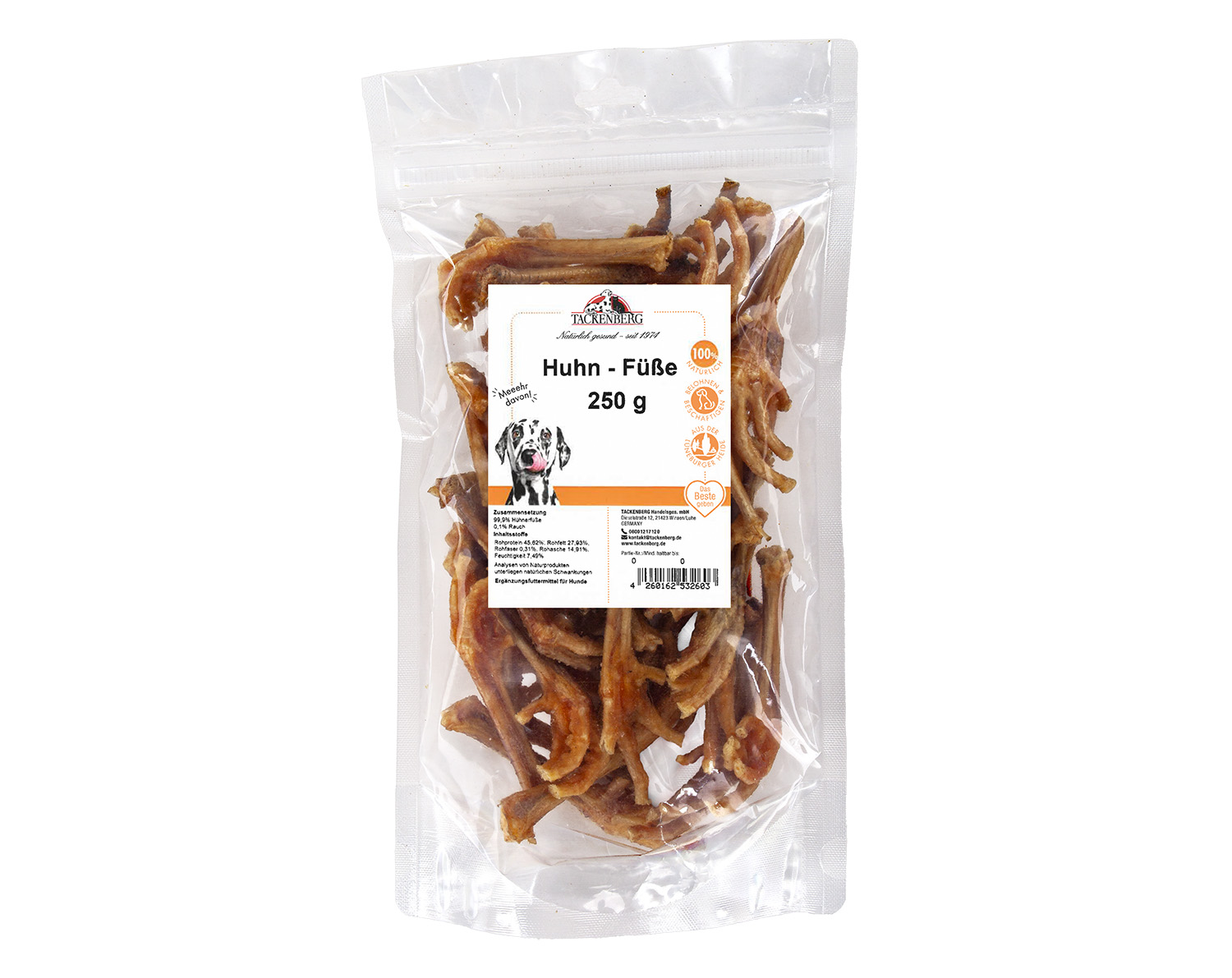 Hühnerfüße getrocknet für Hunde - 500g - Premiumqualität von Tackenberg*