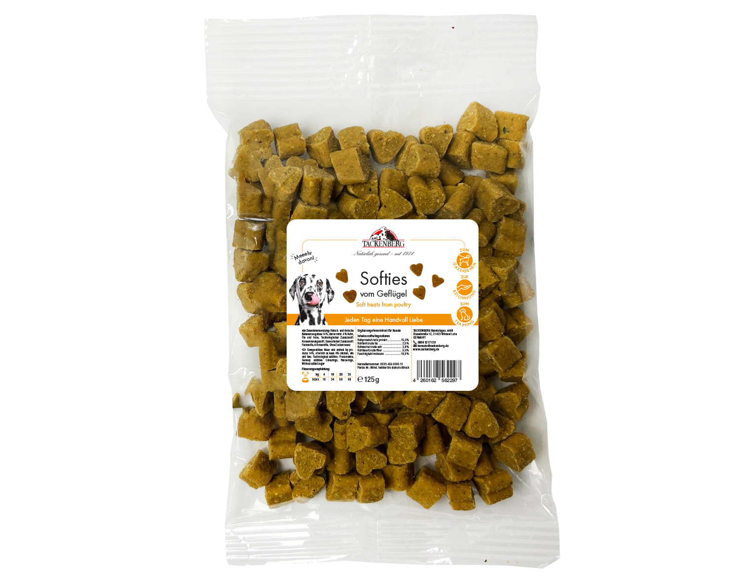 Leckere Trainingssofties vom Geflügel für Hunde | Online bei Tackenberg - 10x125 g - Premiumqualität von Tackenberg*