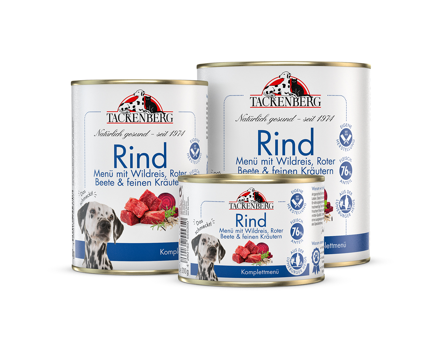 Nassfutter Dose Rind mit Roter Beete für Hunde - 24 x 400 g - Premiumqualität von Tackenberg*