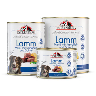 Nassfutter Dosen Menü Lamm & Kartoffeln für Hunde  - 1950 x 400 g - Premiumqualität von Tackenberg*