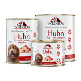 Nassfutter Huhn Pur mit ganzen Herzen für Hunde und Katzen  - 1950 x 400 g - Premiumqualität von Tackenberg*