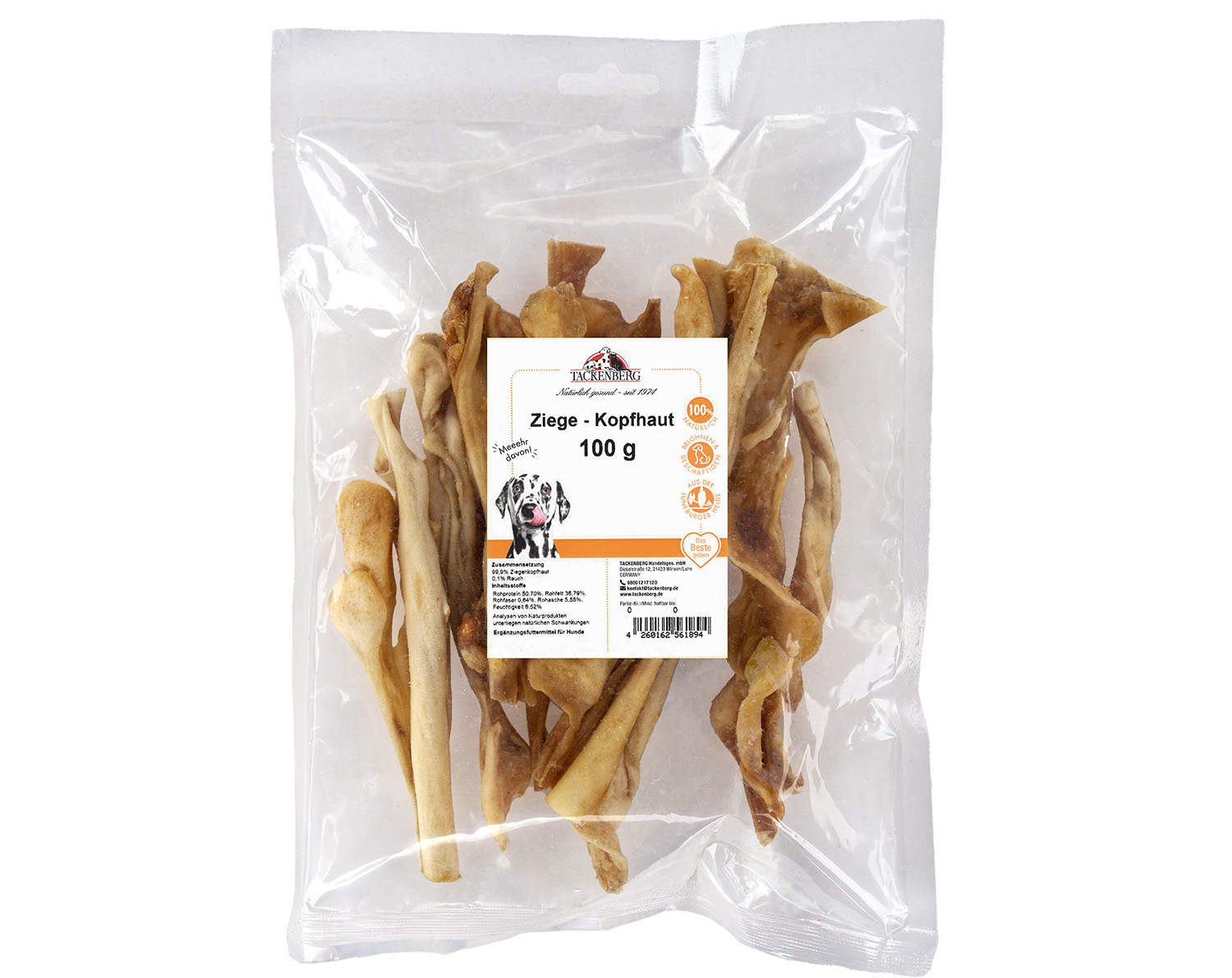 Premium Kauartikel für Hunde von der Ziege| Online bei Tackenberg - 100g - Premiumqualität von Tackenberg*