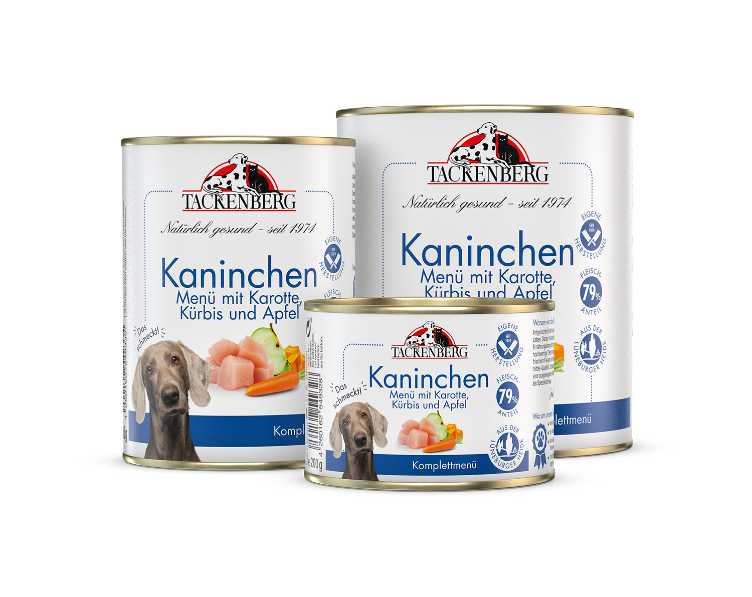 Premium Nassfutter Kaninchen mit Gemüse - 24 x 400 g - Premiumqualität von Tackenberg*
