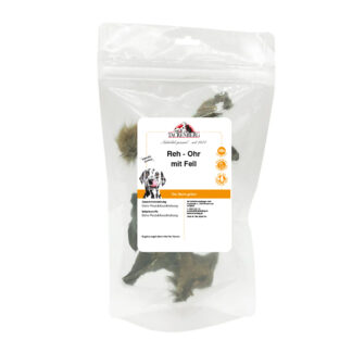 Rehohren mit Fell getrocknet für Hunde  - 4 Stk. - Premiumqualität von Tackenberg*