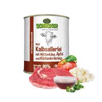 Schecker Hundemenü - Kalbsallerlei mit Hüttenkäse, Apfel und Küchenkräutern*