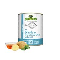 Schecker Hundemenü - Scholle mit Petersilienkartoffeln und Lachsöl*