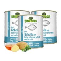 Schecker Hundemenü - Scholle mit Petersilienkartoffeln und Lachsöl*
