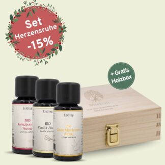 Set: BIO Aromen Herzensruhe - Mandarine + Vanille + Tonka + gratis Holzbox - ...*