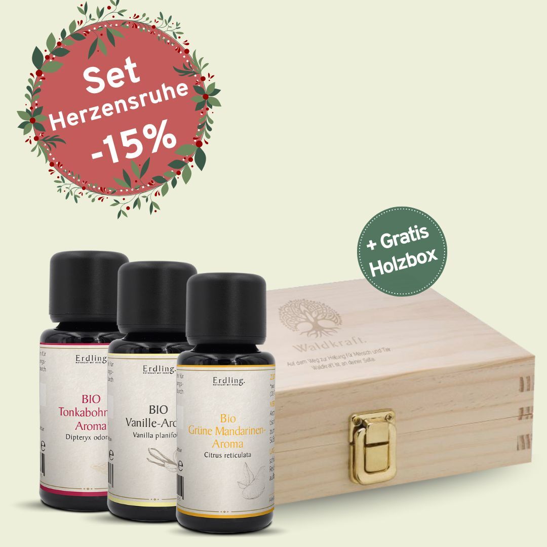 Set: BIO Aromen Herzensruhe - Mandarine + Vanille + Tonka + gratis Holzbox - ...*