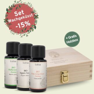Set: BIO Aromen Wachgeküsst - Grapefruit + Pfefferminze + Ingwer + gratis Hol...*