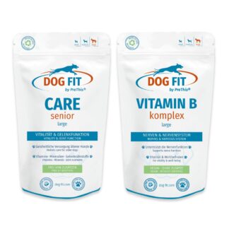 Stärkungs-Set für alte große Hunde ab 25kg | CARE senior & VITAMIN B Komplex | Gelenke, Nerven, Energie | DOG FIT by PreThis ohne Zusätze | 120 Kps.*