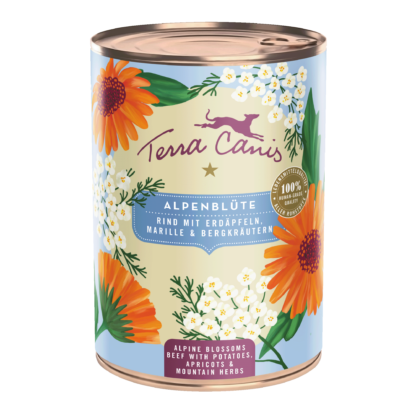 Terra Canis Flower Menü | Alpenblüte: Rind mit Erdäpfeln, Marille und Bergkräutern 400g*