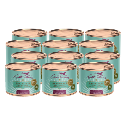 Terra Canis Getreidefrei | Ente mit Kürbis, Erdbeere und Holunder  12x 200g*