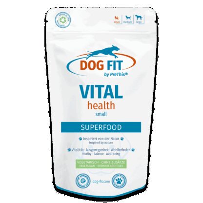 VITAL health Superfood-Ergänzung für Hunde | Mit Vitalpilzen, Ginseng & natürlichen Antioxidantien | Vegetarisch & ohne Zusätze | DOG FIT by PreThis® 120g*
